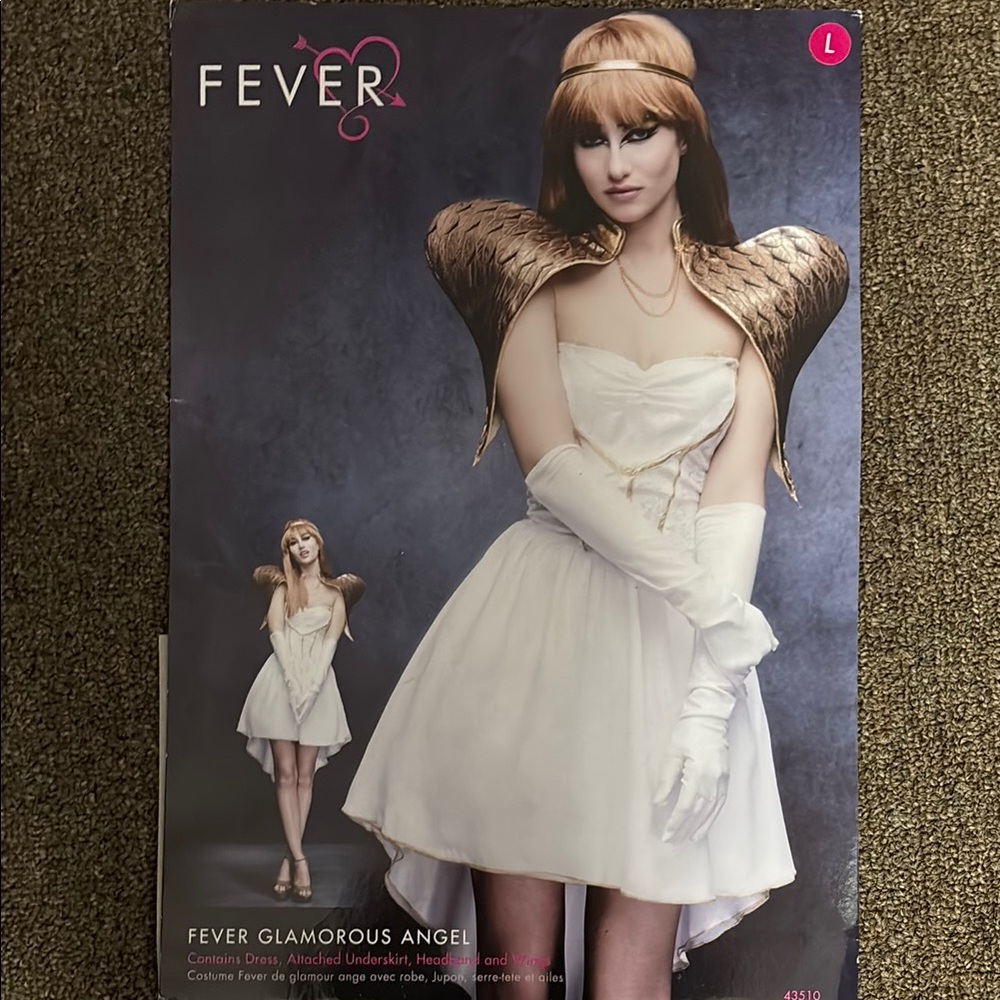 Fever White and Gold Angelic Costume